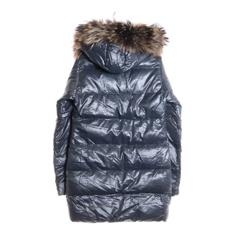 DUVETICA(デュベティカ) KAPPA カッパ ラグーンファーダウンコート レディース ジップアップファーフーデットナイロンダウンコート MFG-1057R ネイビー