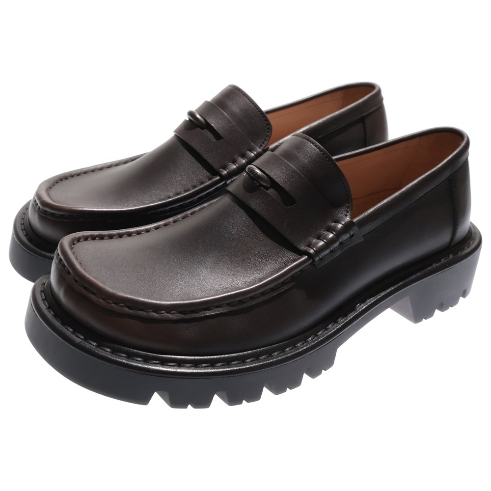 LOEWE(ロエベ) ロゴプレート デザイン シエラ ローファー シューズ ブラウン