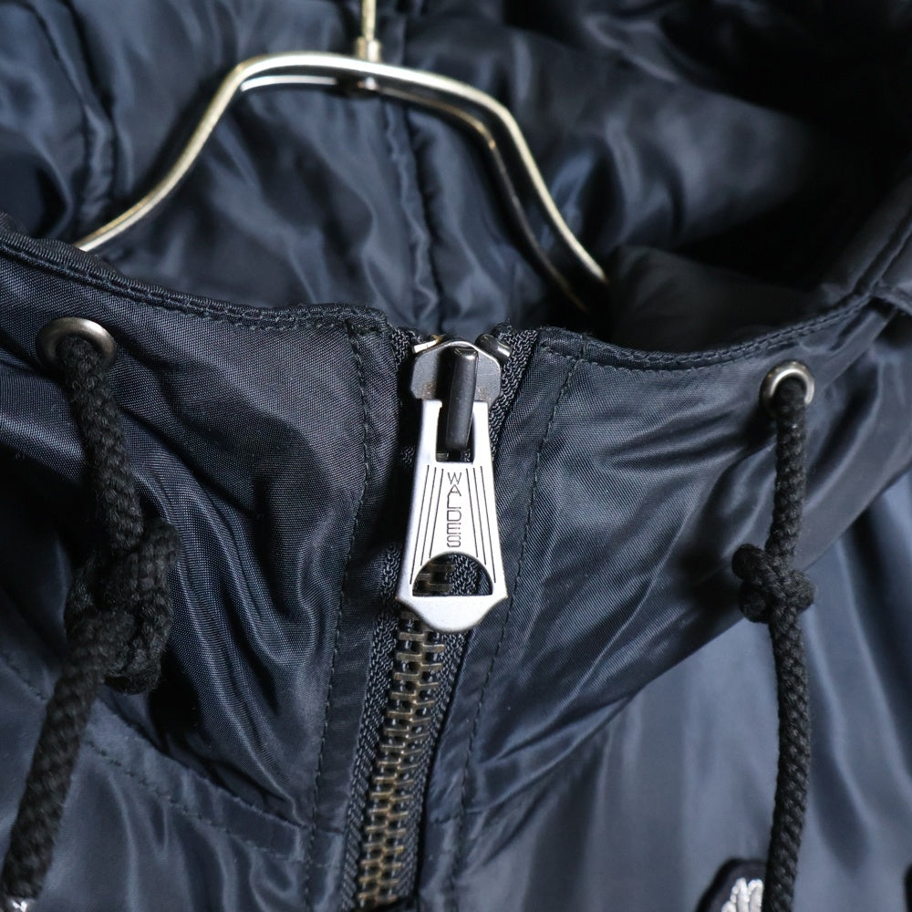 lucien pellat-finet(ルシアンペラフィネ) N-3B スカル ワッペン 刺繍 中綿 フライト ロングミリタリージャケット アウター ブラック