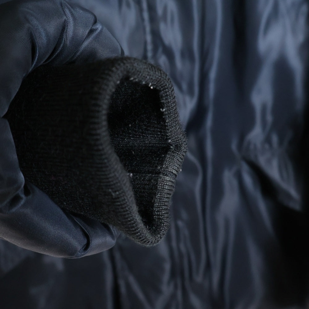 lucien pellat-finet(ルシアンペラフィネ) N-3B スカル ワッペン 刺繍 中綿 フライト ロングミリタリージャケット アウター ブラック