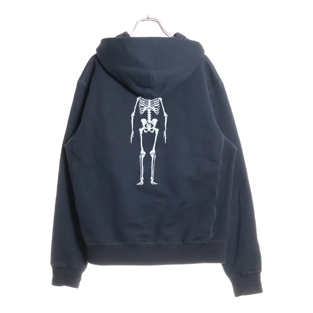 lucien pellat-finet(ルシアンペラフィネ) スカル刺繍 パーカー ジップアップ フーディー ブラック
