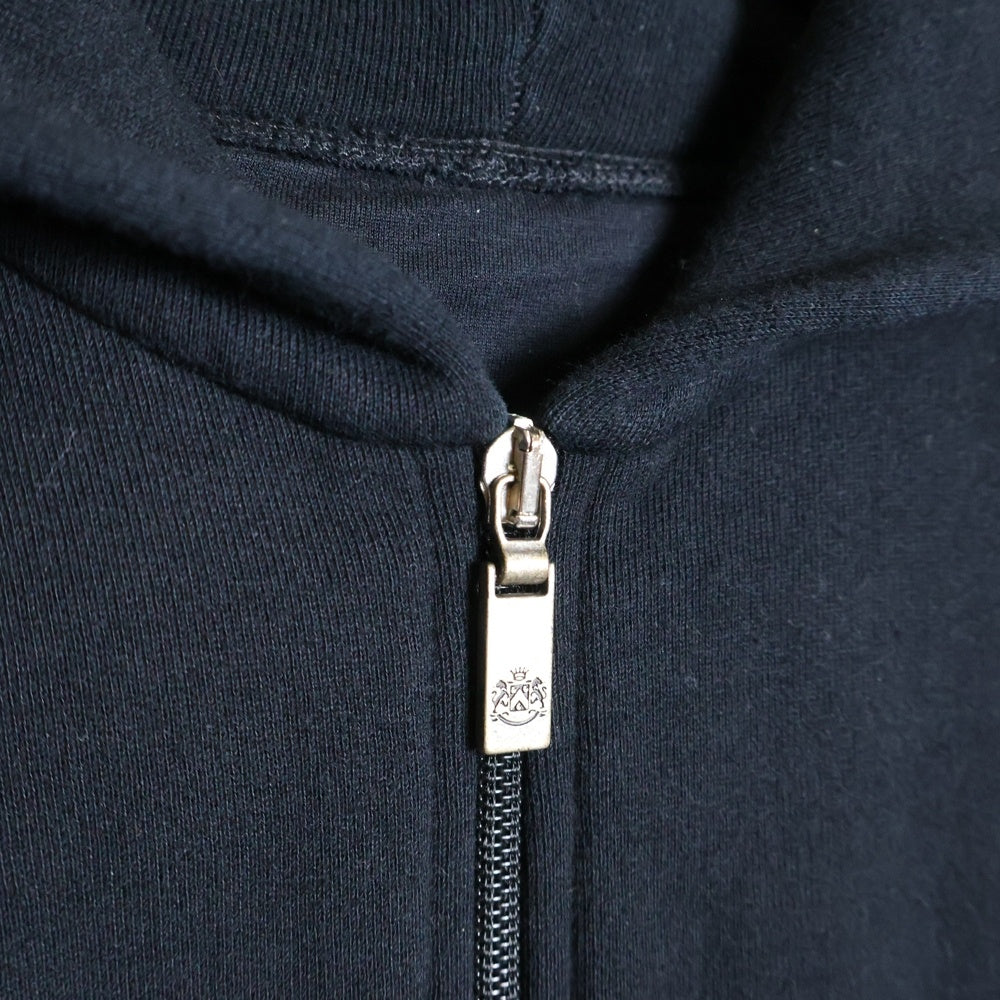 lucien pellat-finet(ルシアンペラフィネ) スカル刺繍 パーカー ジップアップ フーディー ブラック