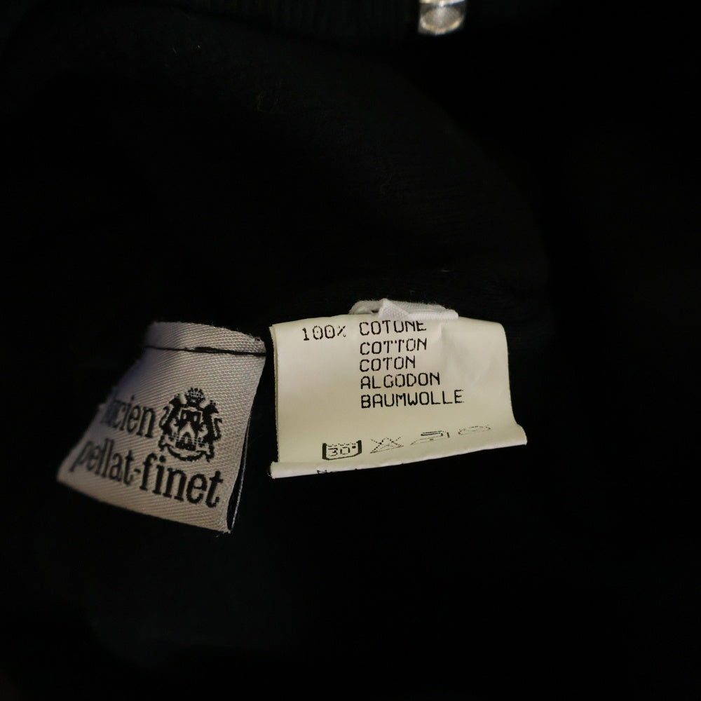 lucien pellat-finet(ルシアンペラフィネ) スカル刺繍 パーカー ジップアップ フーディー ブラック