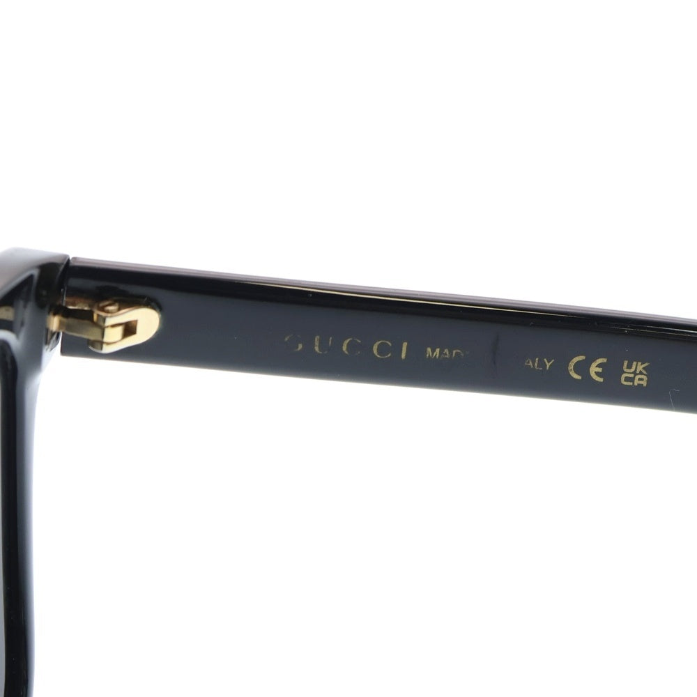 GUCCI(グッチ) Side Logo Square Sunglasses サイドロゴスクエアサングラス 眼鏡 アイウェア GG0637SK ブラック/ゴールド レディース