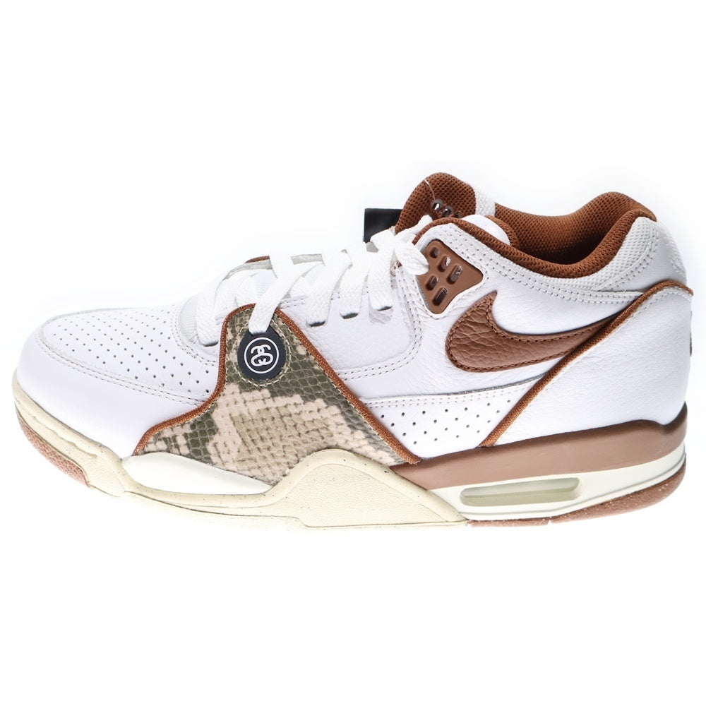 NIKE(ナイキ) ×STUSSY Air Flight 89 Low SP White and Pecan ステューシー エアーフライト89ローSP レースアップローカットスニーカー US8/26cm FD6475-100