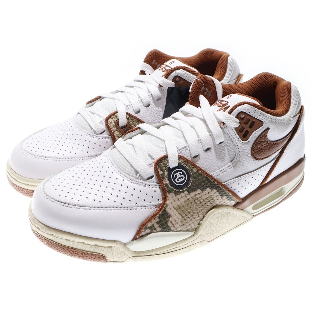 NIKE(ナイキ) ×STUSSY Air Flight 89 Low SP White and Pecan ステューシー エアーフライト89ローSP レースアップローカットスニーカー US8/26cm FD6475-100
