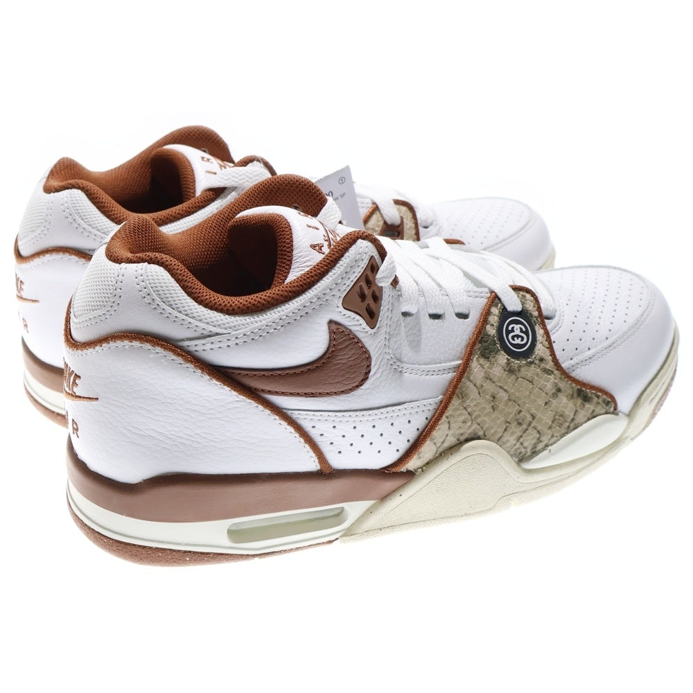 NIKE(ナイキ) ×STUSSY Air Flight 89 Low SP White and Pecan ステューシー エアーフライト89ローSP レースアップローカットスニーカー US8/26cm FD6475-100