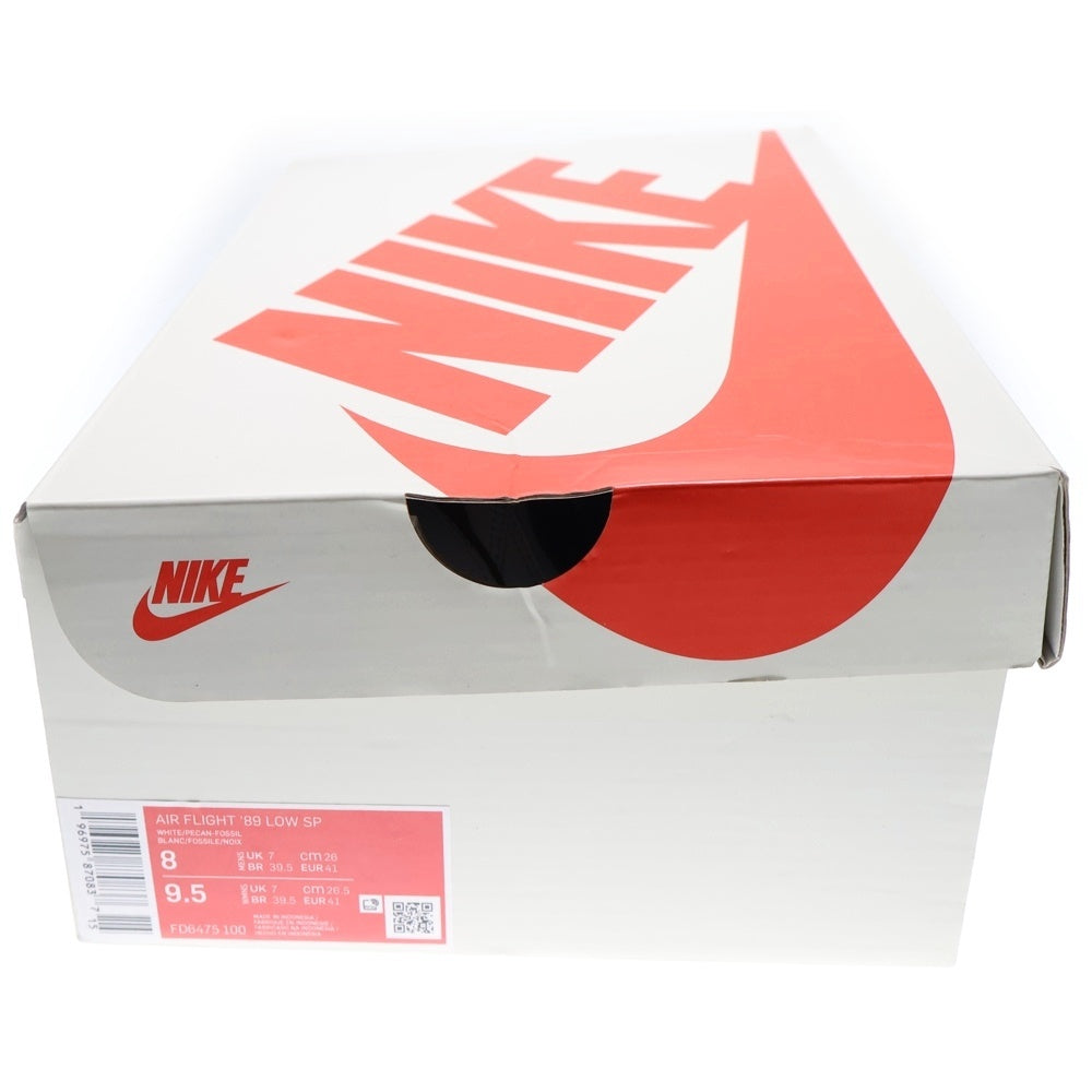 NIKE(ナイキ) ×STUSSY Air Flight 89 Low SP White and Pecan ステューシー エアーフライト89ローSP レースアップローカットスニーカー US8/26cm FD6475-100