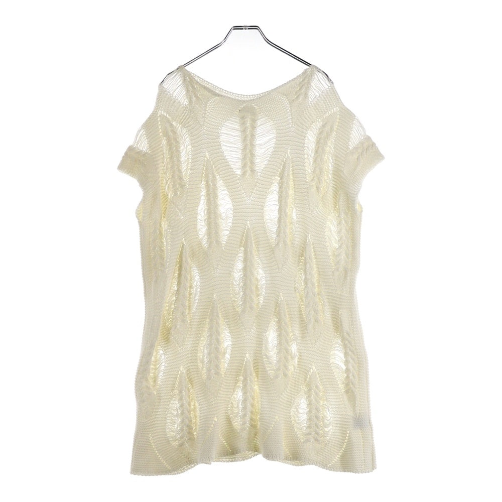 sulvam(サルバム) Yarn no sleeve Knit ヤーンノースリーブニット ダメージ加工ノースリーブニットセーター SP-K06-850 ホワイト