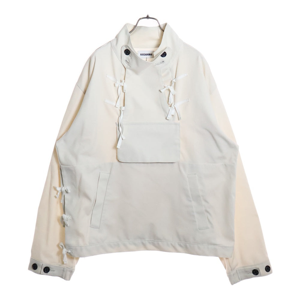 NO BRAND(ノーブランド) KOZABURO コザブロー Unlined Monk Jacket アンラインドモンクジャケット プルオーバーアノラックジャケット O-023-B ホワイト