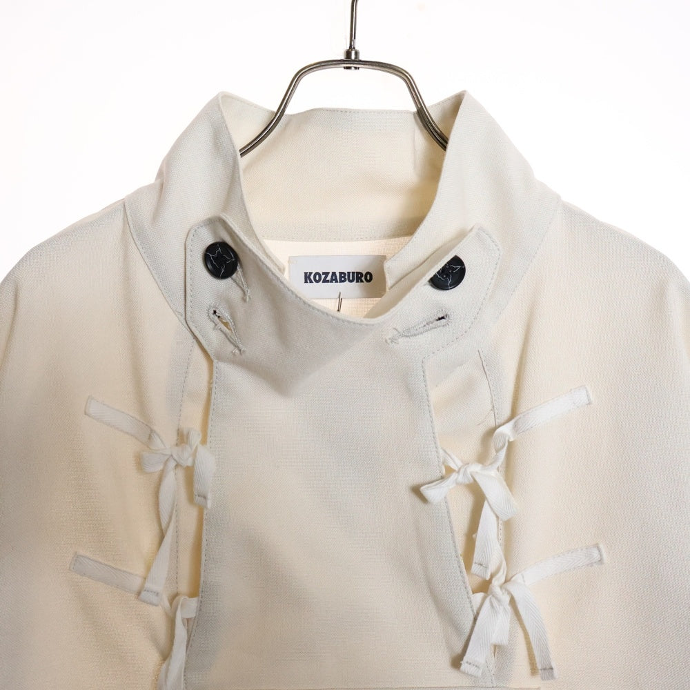 公三郎　KOZABURO UNLINED HOPSACK MONK JACKET Unlined hopsack monk jacket yellow 22SS - KOZABURO online store