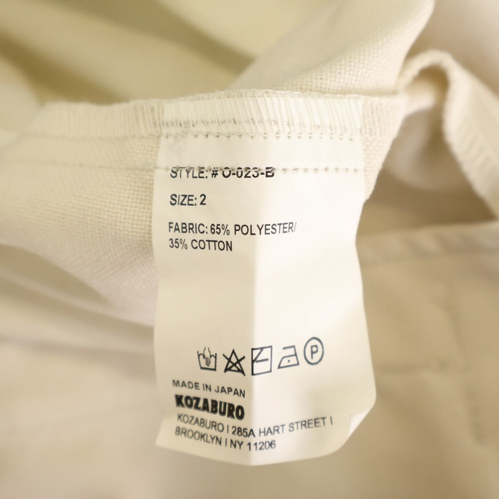 NO BRAND(ノーブランド) KOZABURO コザブロー Unlined Monk Jacket アンラインドモンクジャケット プルオーバーアノラックジャケット O-023-B ホワイト
