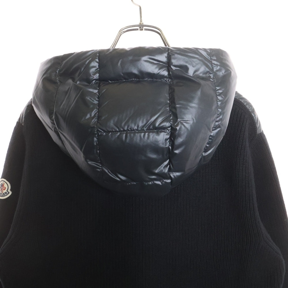MONCLER(モンクレール) 25AW CARDIGAN ニット切替 フード ダウンジャケット ブラック K20919B00041