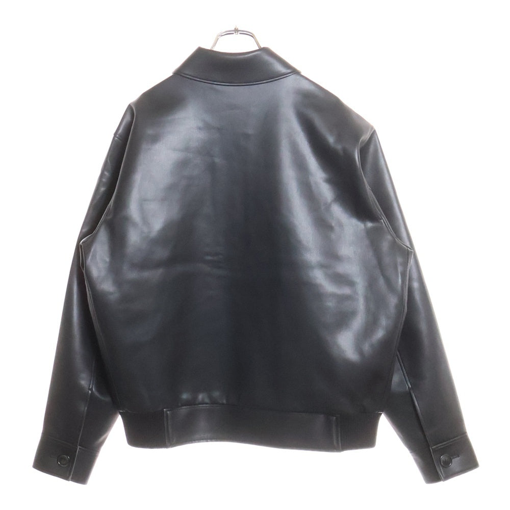 A.P.C(アーペーセー) Avis フロントポケット ジップアップ フェイクレザー ブルゾン ジャケット ブラック