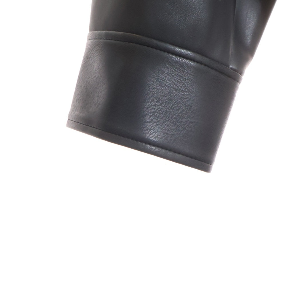 A.P.C(アーペーセー) Avis フロントポケット ジップアップ フェイクレザー ブルゾン ジャケット ブラック