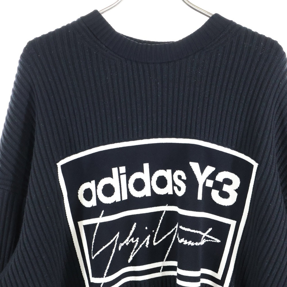 Y-3(ワイスリー) U TECH KNIT CREW SWEATER ロゴデザイン ニット クルーネック セーター ブラック FJ0374 1IM001