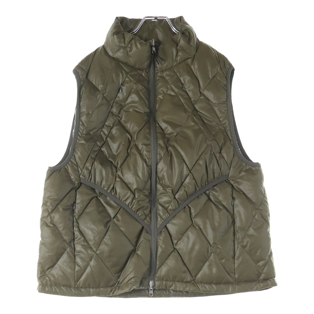 NO BRAND(ノーブランド) FEAT フィート ROSE Down Vest ローズダウンベスト ジップアップナイロンダウンベスト カーキ