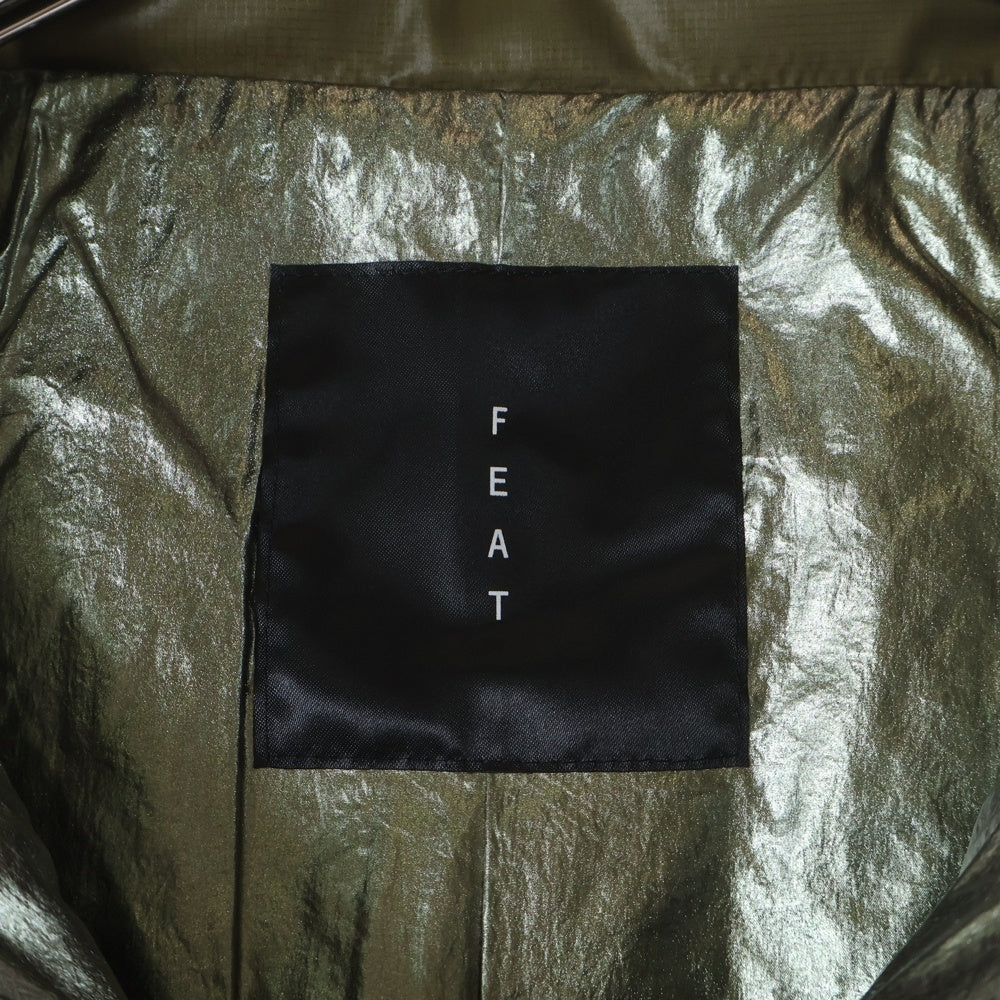 NO BRAND(ノーブランド) FEAT フィート ROSE Down Vest ローズダウンベスト ジップアップナイロンダウンベスト カーキ