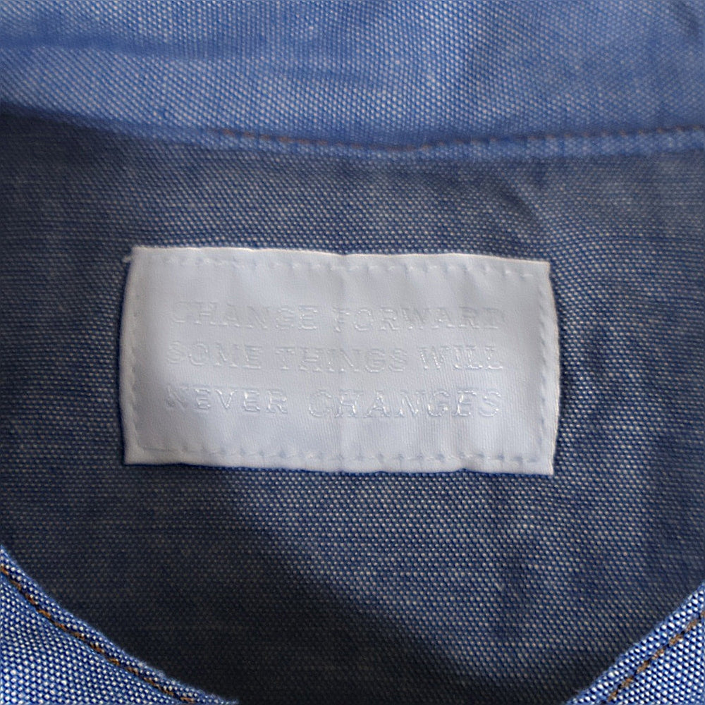 CHANGES(チェンジズ) Remake Anorak Shirt Parka リメイクアノラックシャツパーカー ハーフボタンフーデット長袖シャツ ブルー