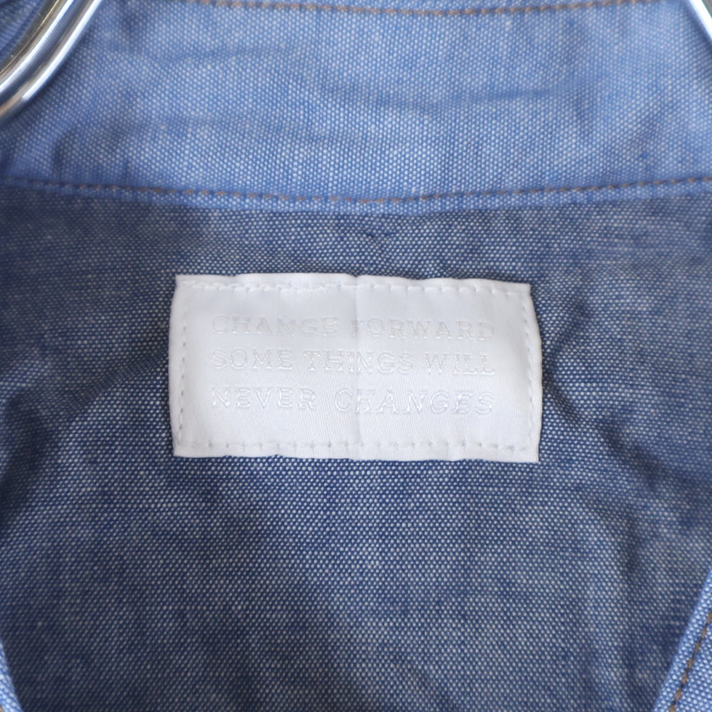 CHANGES(チェンジズ) Remake Anorak Shirt Parka リメイクアノラックシャツパーカー ハーフボタンフーデット長袖シャツ ブルー