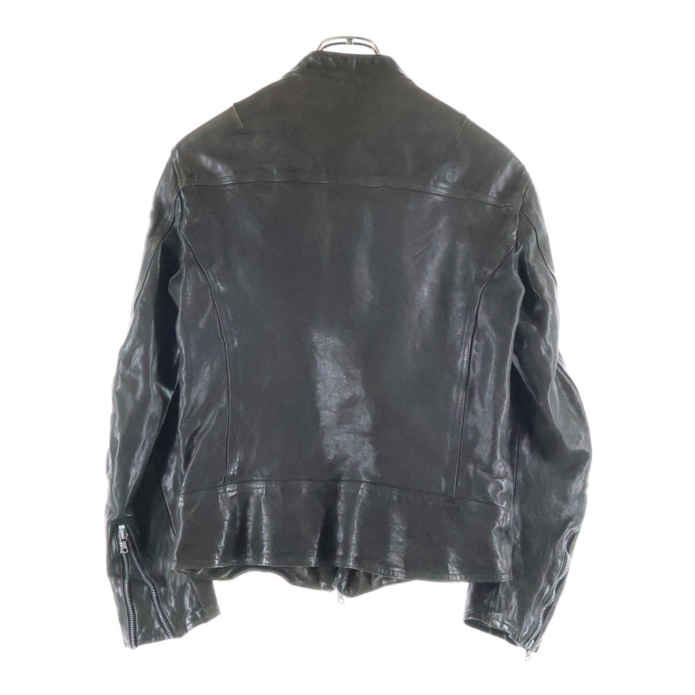 ISAMU KATAYAMA BACKLASH(イサムカタヤマバックラッシュ) ホースレザー ジップアップシングルレザージャケット ブラック