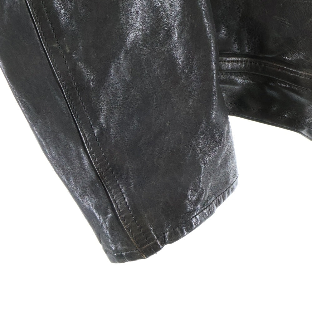 ISAMU KATAYAMA BACKLASH(イサムカタヤマバックラッシュ) ホースレザー ジップアップシングルレザージャケット ブラック