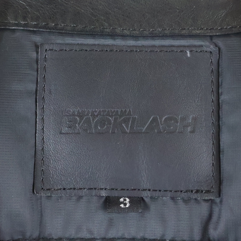 ISAMU KATAYAMA BACKLASH(イサムカタヤマバックラッシュ) ホースレザー ダブルライダース ダウンベスト ブラック