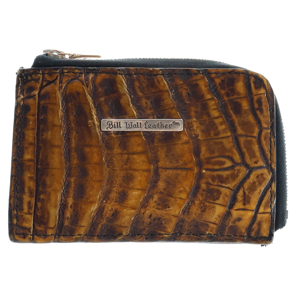 Bill Wall Leather/BWL(ビルウォールレザー) アリゲーター レザージップコインケース カードケース ブラウン