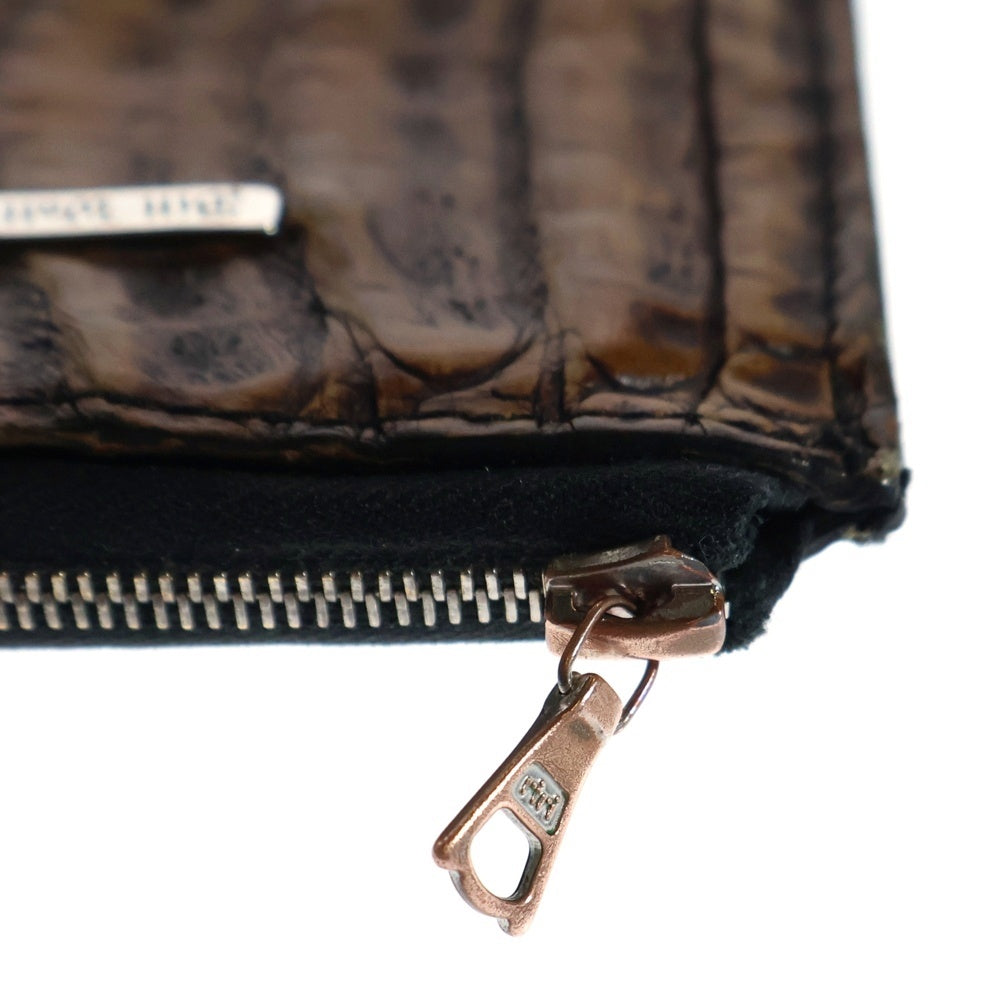 Bill Wall Leather/BWL(ビルウォールレザー) アリゲーター レザージップコインケース カードケース ブラウン