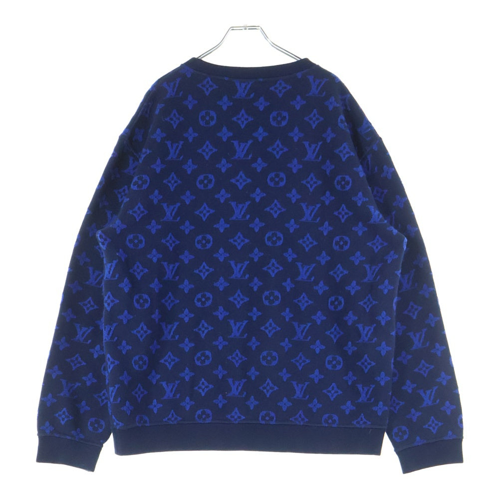 LOUIS VUITTON(ルイヴィトン) 19AW Full Monogram Jacquard Crewneck Knit Sweater フルモノグラムジャカードクルーネックニットセーター RM192M NPN HHY14W ブルー