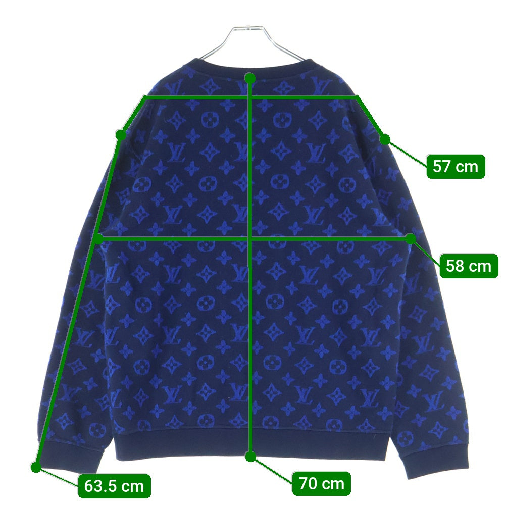 LOUIS VUITTON(ルイヴィトン) 19AW Full Monogram Jacquard Crewneck Knit Sweater フルモノグラムジャカードクルーネックニットセーター RM192M NPN HHY14W ブルー