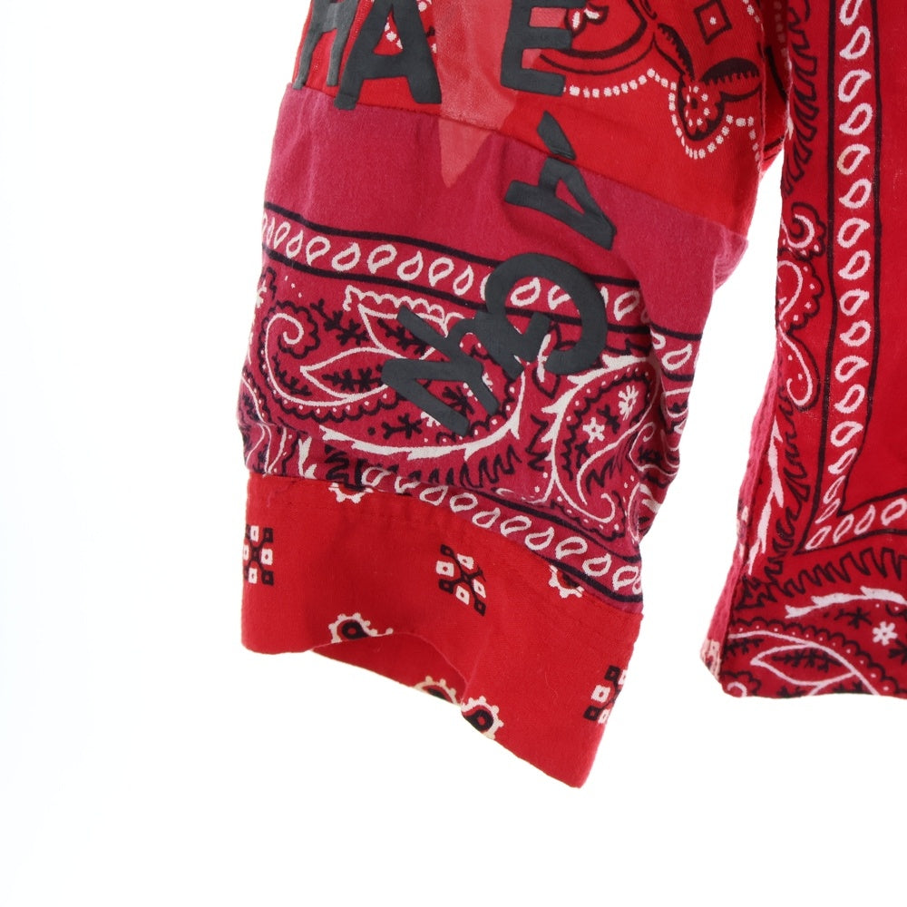 READY MADE(レディメイド) SLEEPING SHIRT スリーピングシャツ ペイズリー柄 長袖シャツ レッド RE-C0-RE-00-00-93