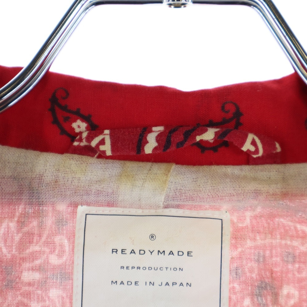 READY MADE(レディメイド) SLEEPING SHIRT スリーピングシャツ ペイズリー柄 長袖シャツ レッド RE-C0-RE-00-00-93