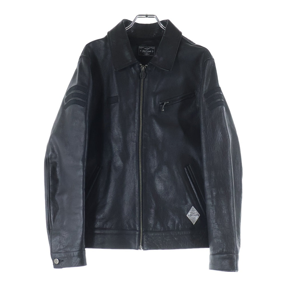 THE CRIMIE(ザ クライミー) バッファローレザー ジップアップ シングルライダースジャケット ブラック