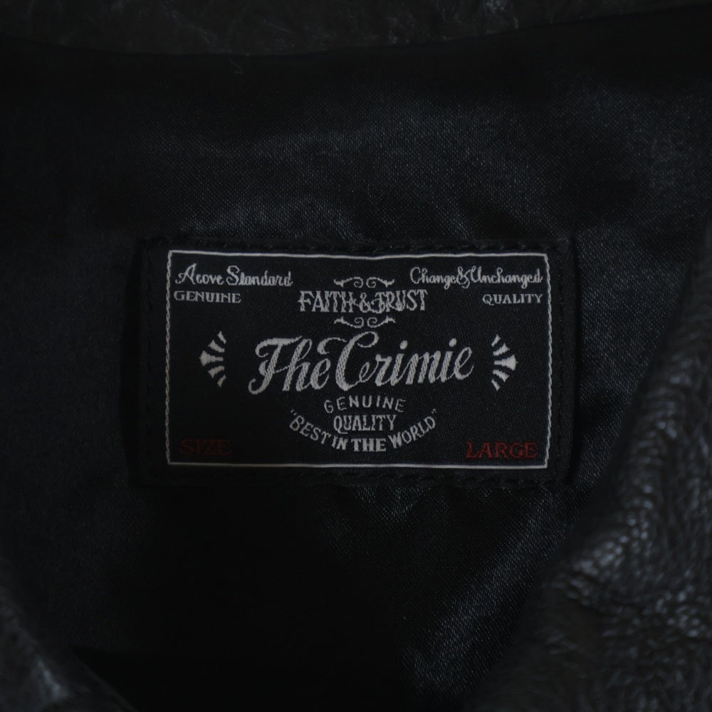 THE CRIMIE(ザ クライミー) バッファローレザー ジップアップ シングルライダースジャケット ブラック