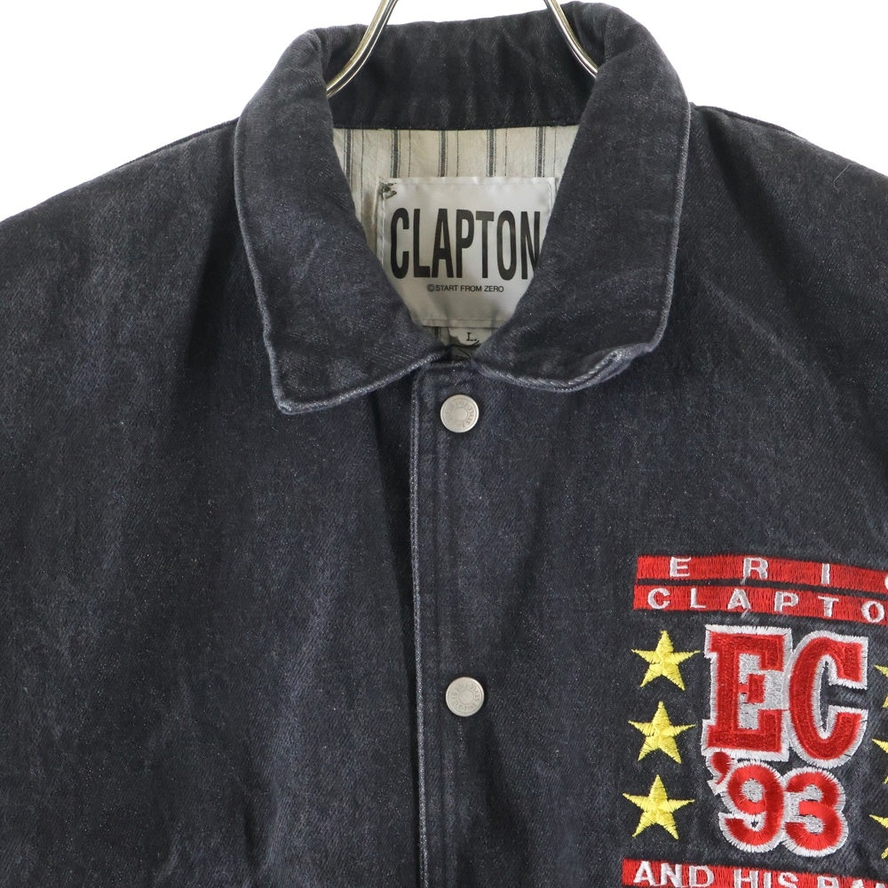 VINTAGE(ヴィンテージ) Eric Clapton 1993 Japan Tour Denim Jacket エリッククラプトン 1993年ジャパンツアーデニムジャケット ロゴ刺繍デニムジャケット ブラック