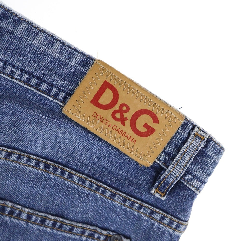 DOLCE & GABBANA(ドルチェアンドガッバーナ) ダメージ加工 ストレート デニムパンツ インディゴ