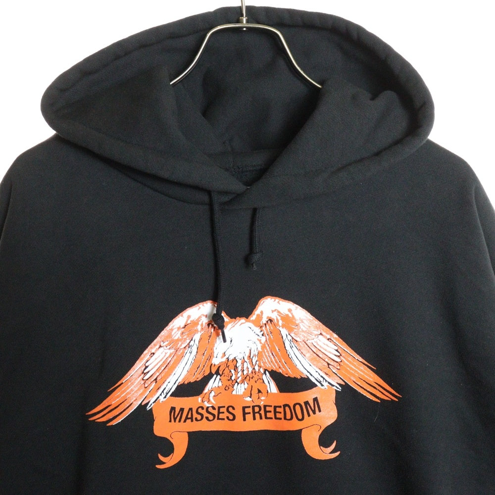 MASSES(マシス) 24AW SWEAT HOODED FREEDOM WASH フリーダムウォッシュ プルオーバーパーカー フーディー ブラック