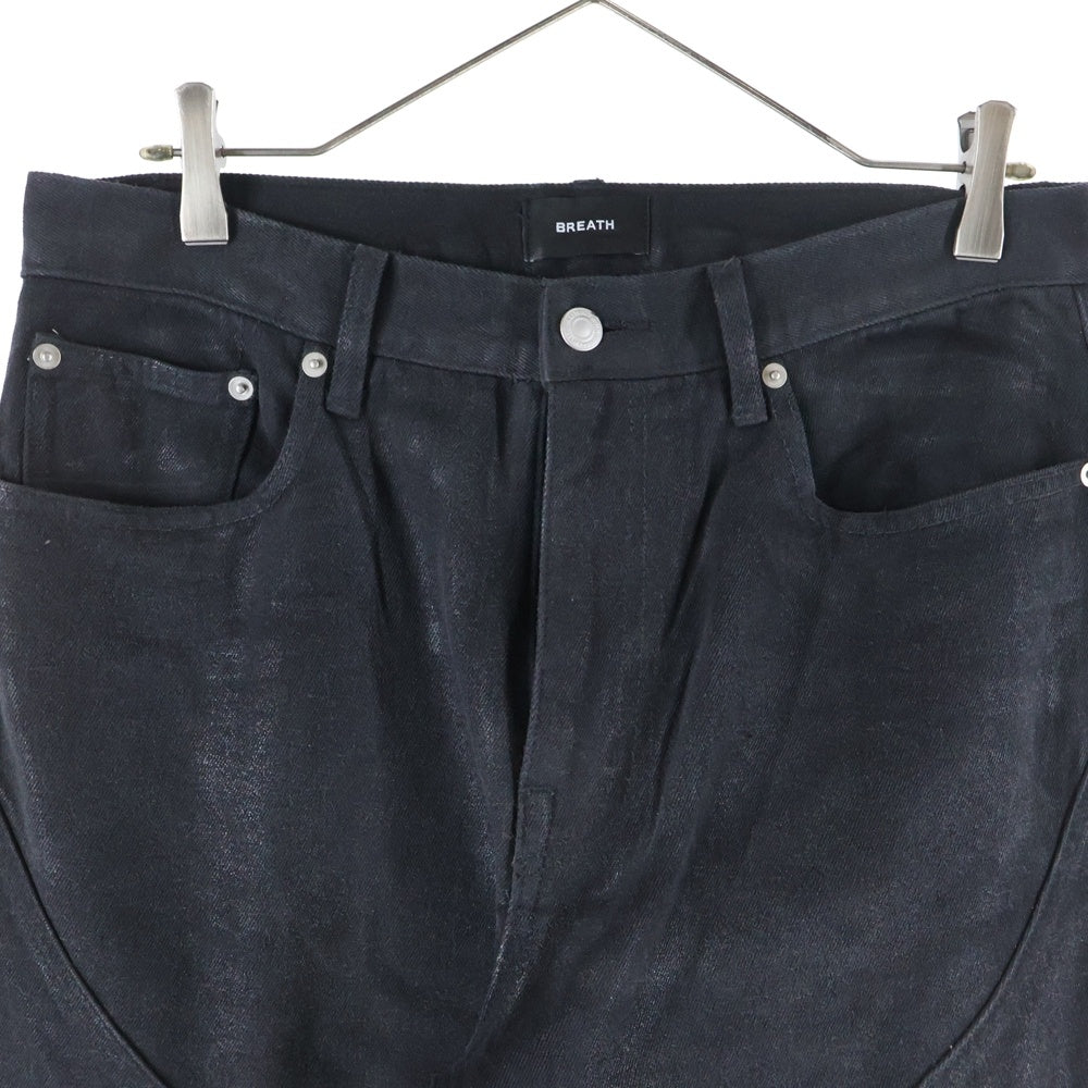 BREATH(ブレス) 25AW COATING BIKER DENIM PANTS バイカー コーティングパンツ ブラック BR25AW-P1007