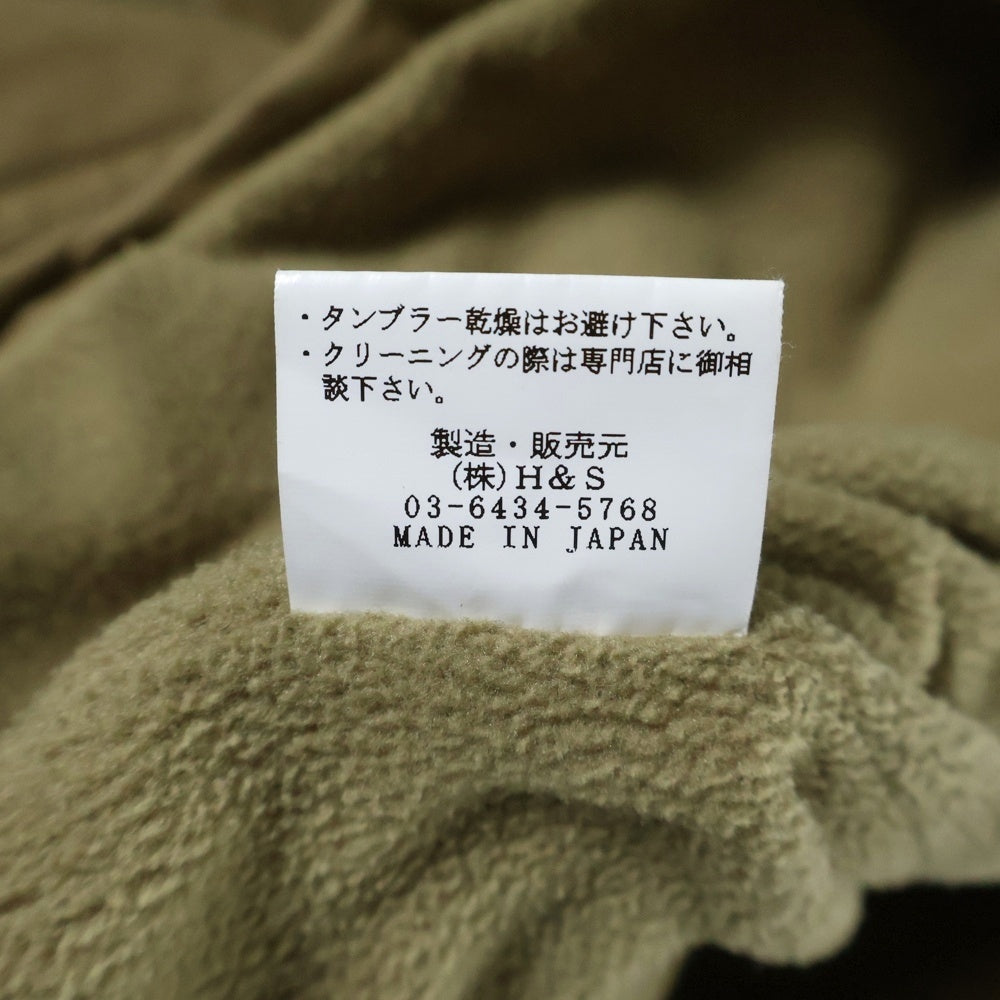HIDE AND SEEK(ハイドアンドシーク) ジップアップ フード付き フリースライナー ミリタリーコート カーキ