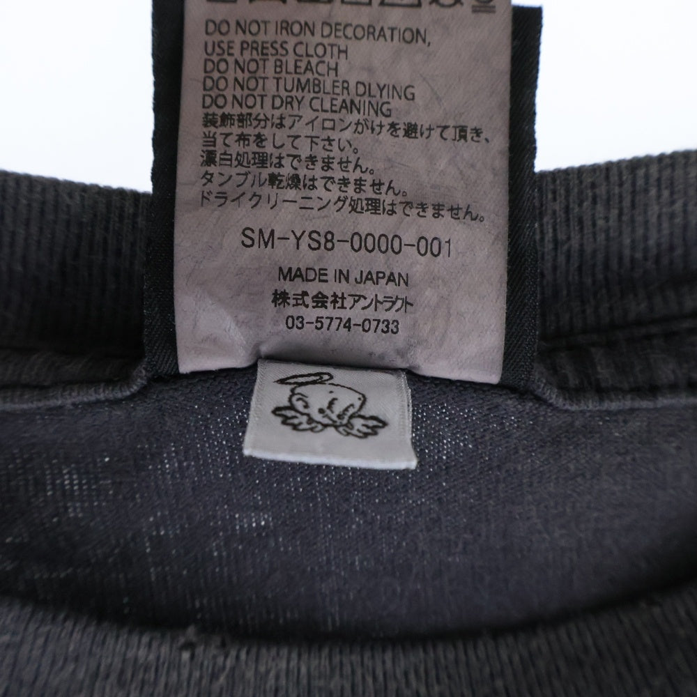 SAINT MICHAEL(セントマイケル) 24SS COLORFUL SAINT プリント ヴィンテージ加工 半袖Tシャツ カットソー ブラック