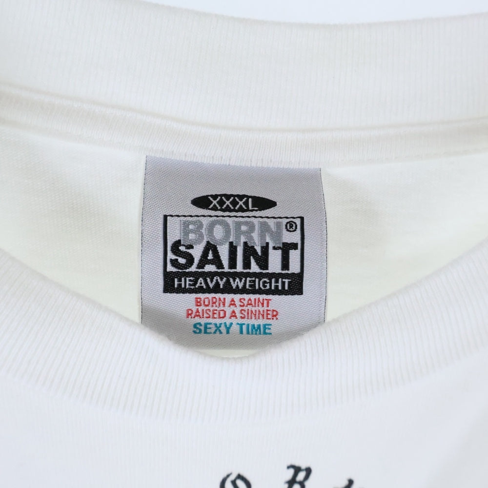 SAINT MICHAEL(セントマイケル) 24SS BR_LS TEE ボーンレイズ フロントプリント長袖カットソー SM-YS8-0000-C09 ホワイト SM-YS8-0000-C07
