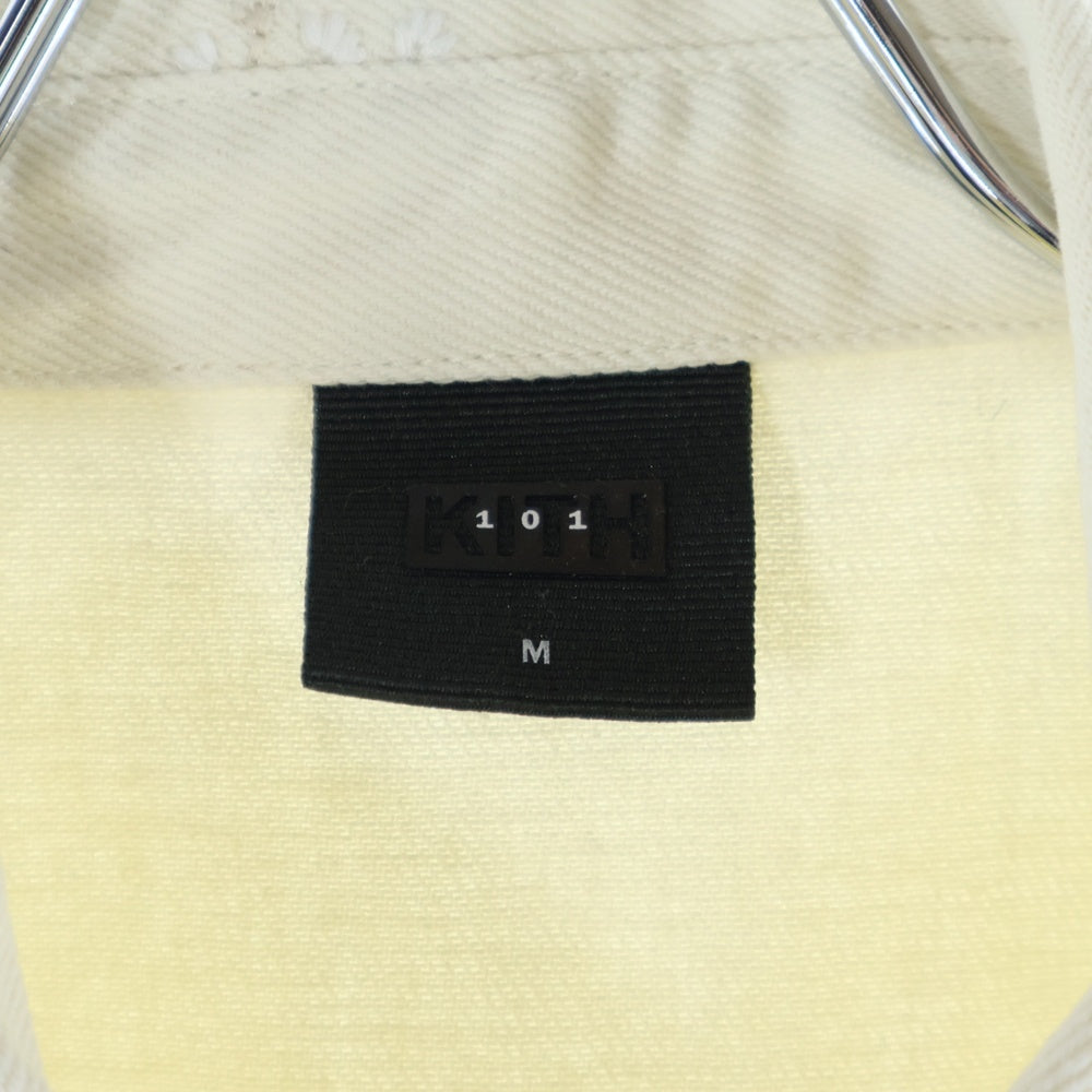 KITH(キス) 101 Denim Ginza Shirt 101デニムギンザシャツ フラワーエンブロイダリーデニムシャツ ホワイト