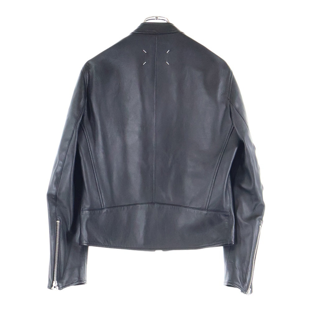 Maison Margiela(メゾンマルジェラ) 5-ZIP LEATHER JACKET ジップアップ シングルレザージャケット ブラック S50AM0489 SY1460