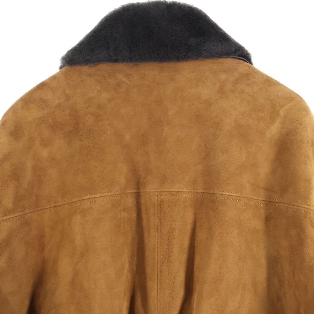 AURALEE(オーラリー) 25AW GOAT SUEDE ZIP BLOUSON ゴートレザー スウェード ジップアップブルゾン ジャケット ブラウン A25AB01GS
