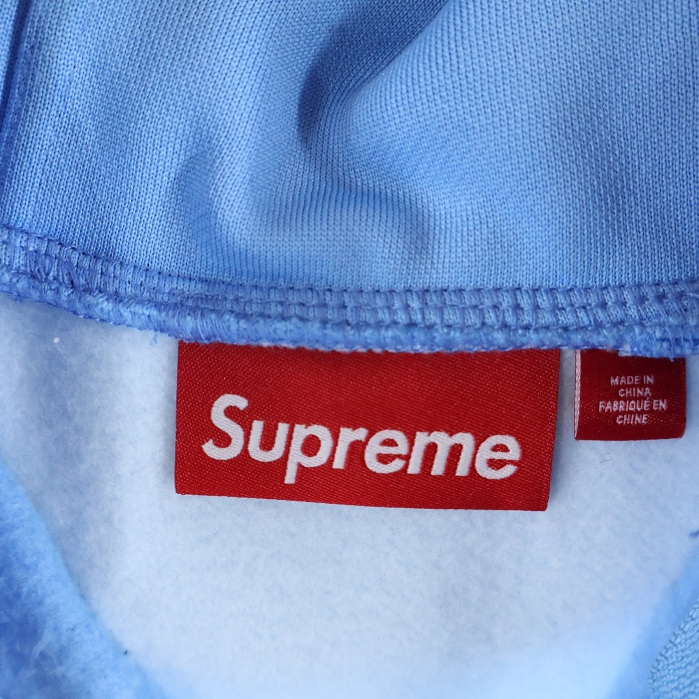 SUPREME(シュプリーム) 25AW Football Zip Up Hooded Sweatshirt フットボールジップアップスウェットシャツ ロゴ刺繍ジップアップフーデットパーカー ブルー