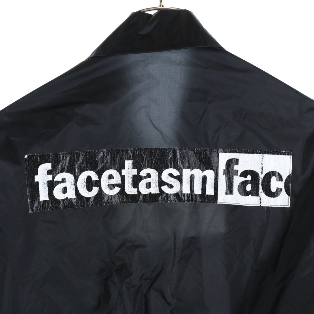 FACETASM(ファセッタズム) 20SS Layered Coach Jacket レイヤードコーチジャケット ロゴプリントドッキングコーチジャケット 1YA-JK-U10 ブラック