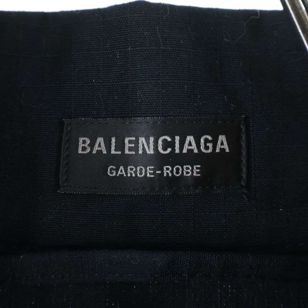 BALENCIAGA(バレンシアガ) Cotton Ripstop Long Sleeve Military Shirt コットン ミリタリー 長袖シャツ ジャケット ブラック 814719 TQP13