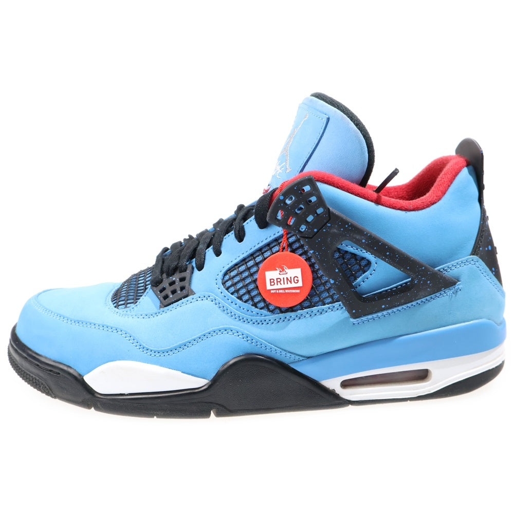 NIKE(ナイキ) ×TRAVIS SCOTT AIR JORDAN4 RETRO CACTUSJACK UNIVERSITYBLUE トラヴィススコット エアジョーダン4 レトロ カクタスジャック ハイカットスニーカー 308497-406