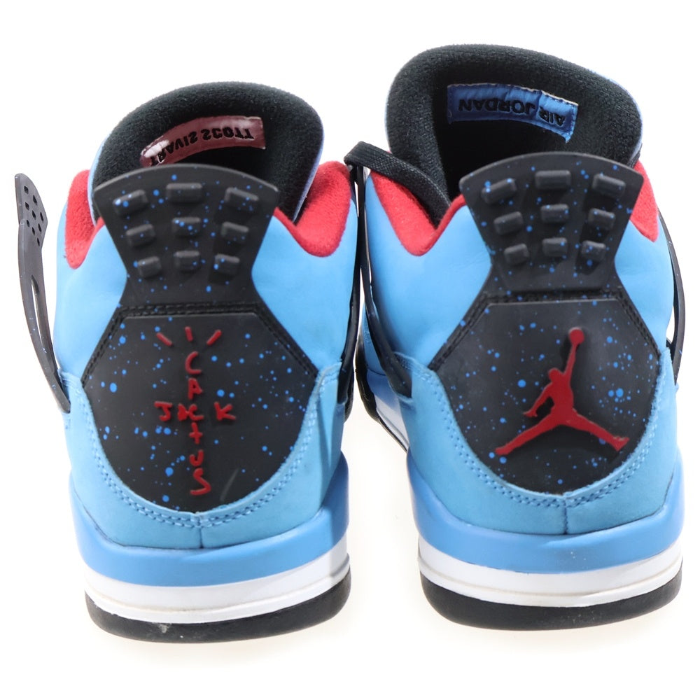 NIKE(ナイキ) ×TRAVIS SCOTT AIR JORDAN4 RETRO CACTUSJACK UNIVERSITYBLUE トラヴィススコット エアジョーダン4 レトロ カクタスジャック ハイカットスニーカー 308497-406